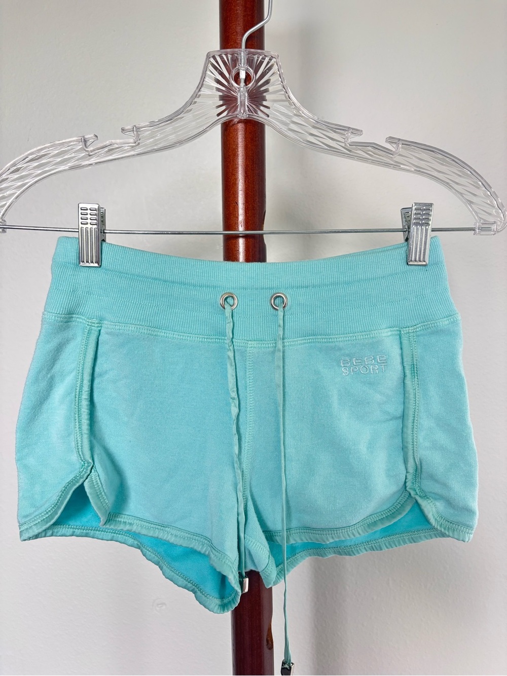 bebe Women's Aqua Drawstring Lounge Shorts